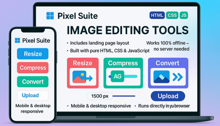 Pixel Suite – Offline Image Editor (Resize, Compress, Convert)